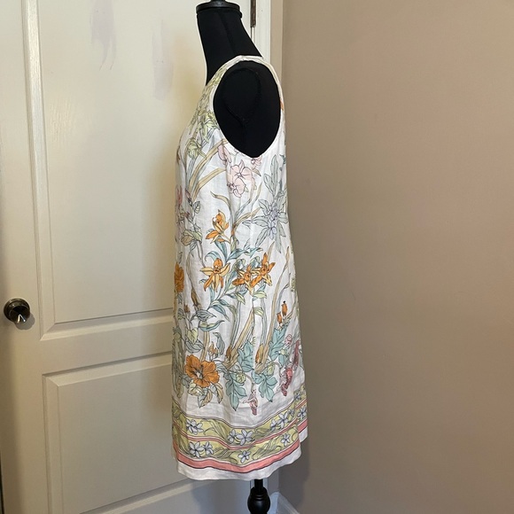 Tommy Bahama Dress Women’s XS Rumba Linen Pastel Floral Tropic Shift Midi Boho - Picture 3 of 9